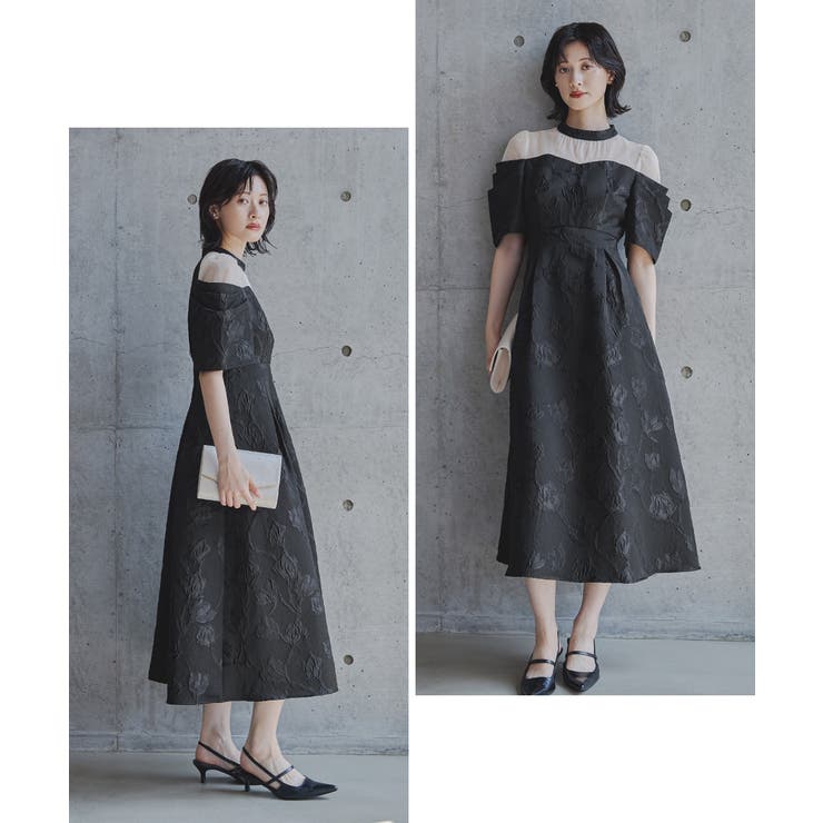 niana ニアナ フラワージャガードフレアドレス[品番：FT000010563