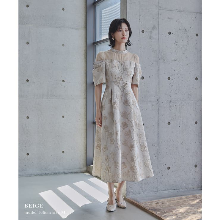 niana ニアナ フラワージャガードフレアドレス[品番：FT000010563