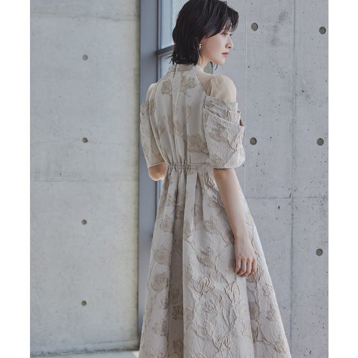 niana ニアナ フラワージャガードフレアドレス[品番：FT000010563