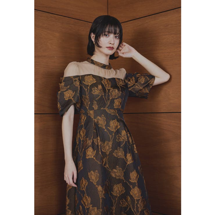 niana ニアナ フラワージャガードフレアドレス[品番：FT000010563