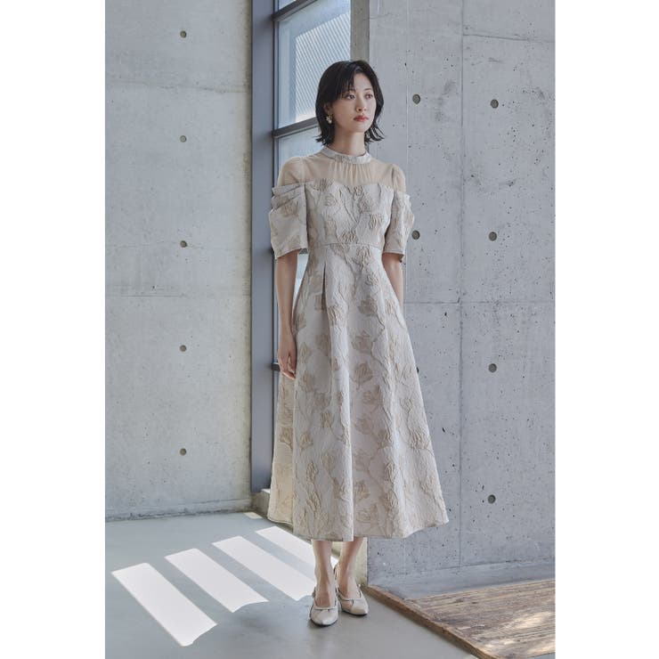 niana ニアナ フラワージャガードフレアドレス[品番：FT000010563