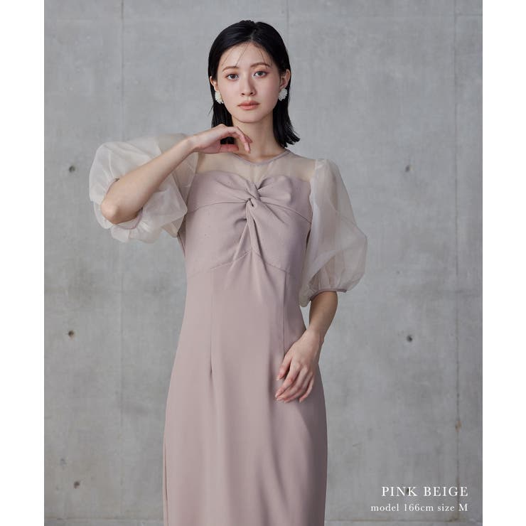 niana ニアナ ラインストーンツイストパフスリーブドレス | Fashion Letter | 詳細画像13 