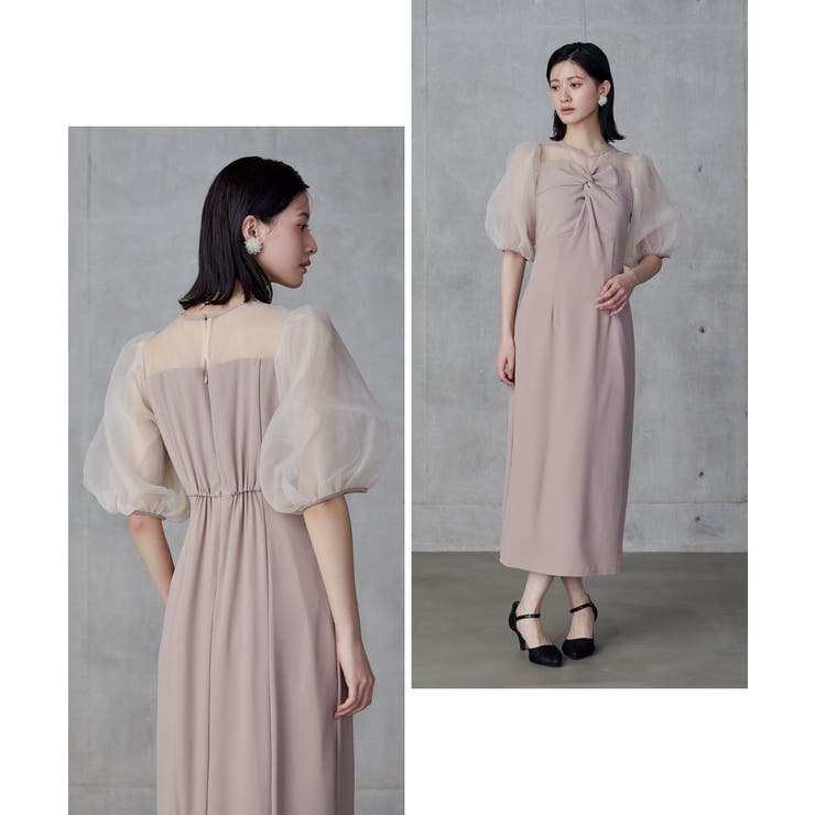 niana ニアナ ラインストーンツイストパフスリーブドレス | Fashion Letter | 詳細画像15 