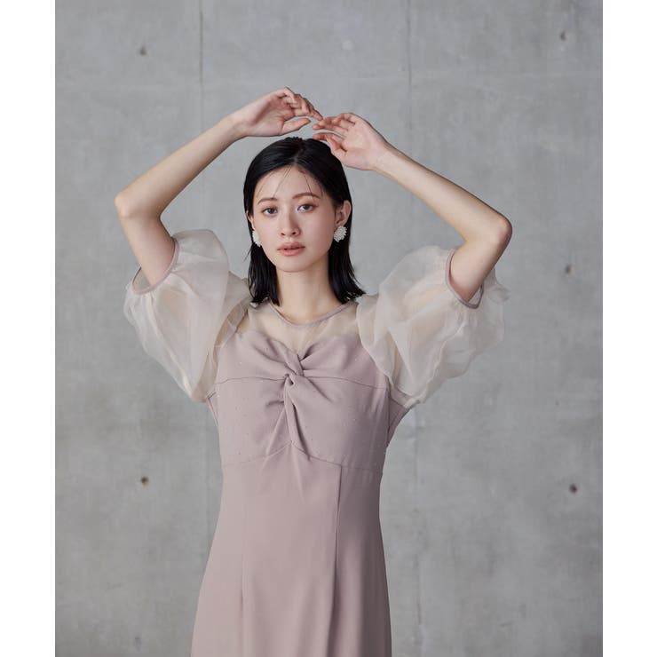 niana ニアナ ラインストーンツイストパフスリーブドレス | Fashion Letter | 詳細画像16 