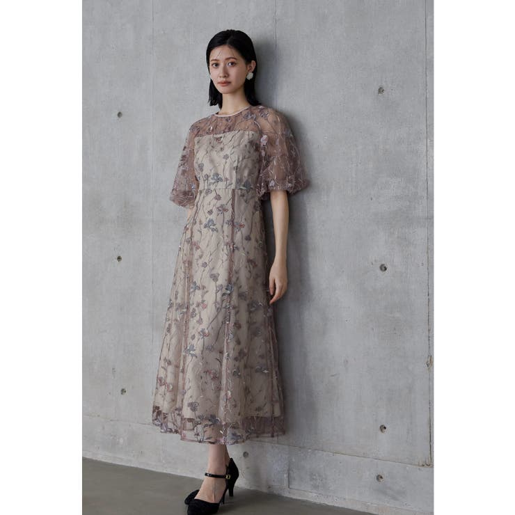 ピンク | niana ニアナ フラワーエンブロイダリードレス | Fashion Letter