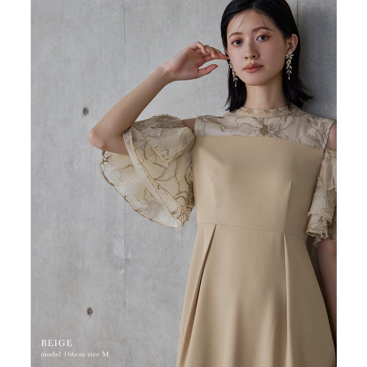 niana ニアナ オフショルフリルフラワー刺繍ドレス | Fashion Letter | 詳細画像2 