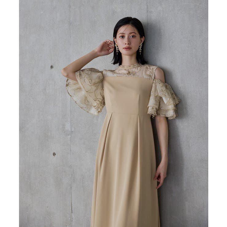 niana ニアナ オフショルフリルフラワー刺繍ドレス | Fashion Letter | 詳細画像4 