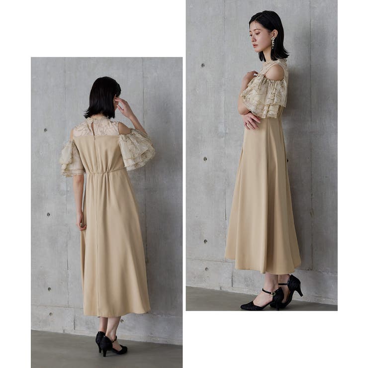 niana ニアナ オフショルフリルフラワー刺繍ドレス | Fashion Letter | 詳細画像5 