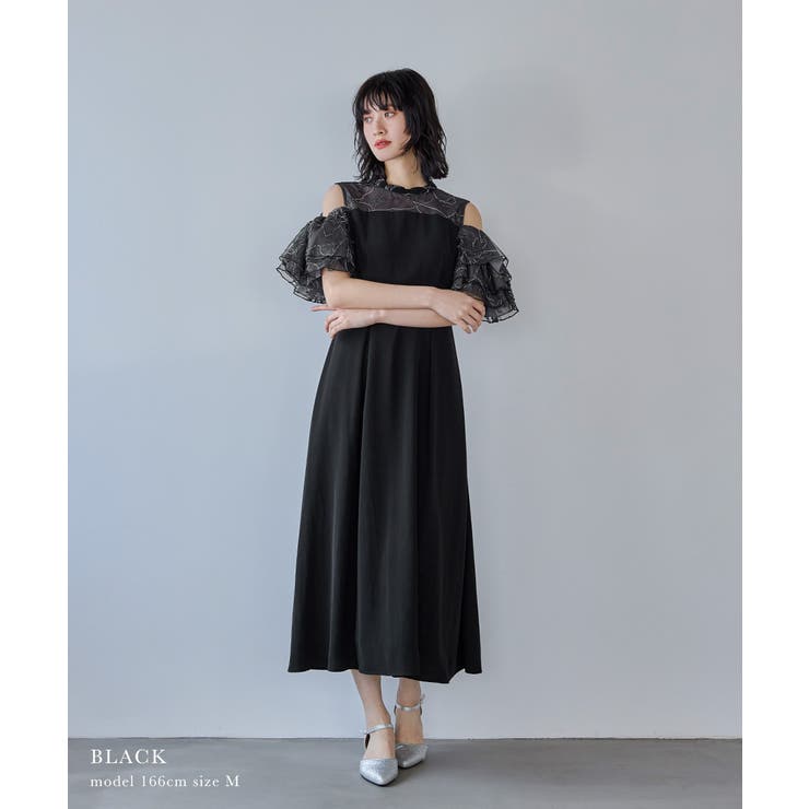 niana ニアナ オフショルフリルフラワー刺繍ドレス | Fashion Letter | 詳細画像8 