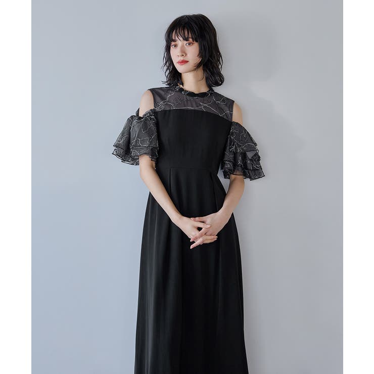 niana ニアナ オフショルフリルフラワー刺繍ドレス | Fashion Letter | 詳細画像9 