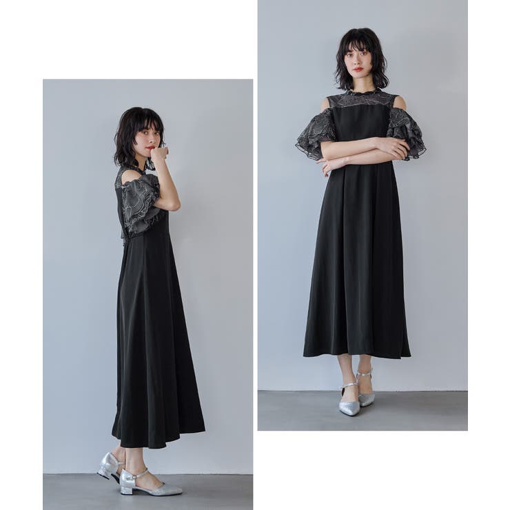 niana ニアナ オフショルフリルフラワー刺繍ドレス | Fashion Letter | 詳細画像10 