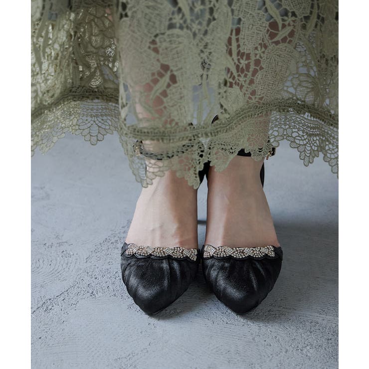 niana ニアナ ツイストビジューサテンプリーツパンプス | Fashion Letter | 詳細画像8 