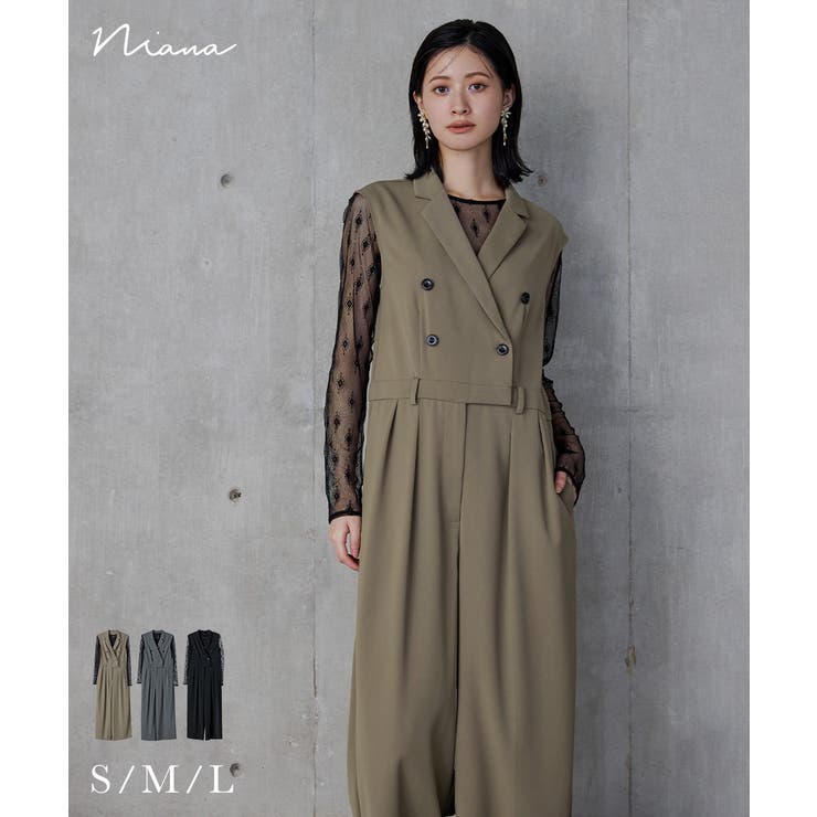 niana ニアナ テーラーカラーオールインワン | Fashion Letter | 詳細画像1 