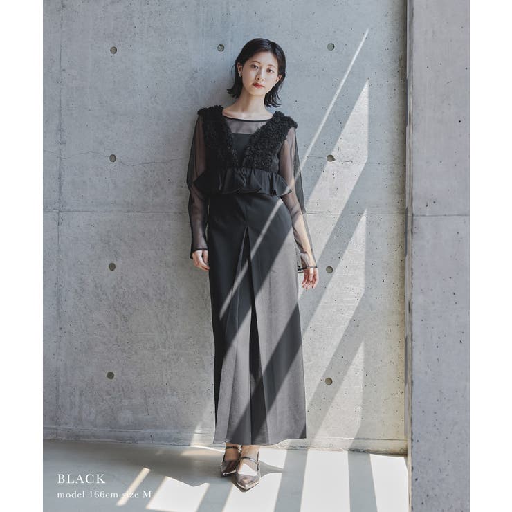 niana ニアナ チュールフリルペプラムドレス[品番：FT000010550