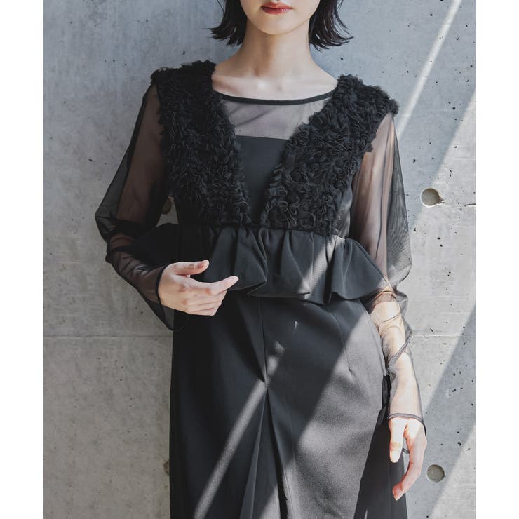 niana ニアナ チュールフリルペプラムドレス | Fashion Letter | 詳細画像6 