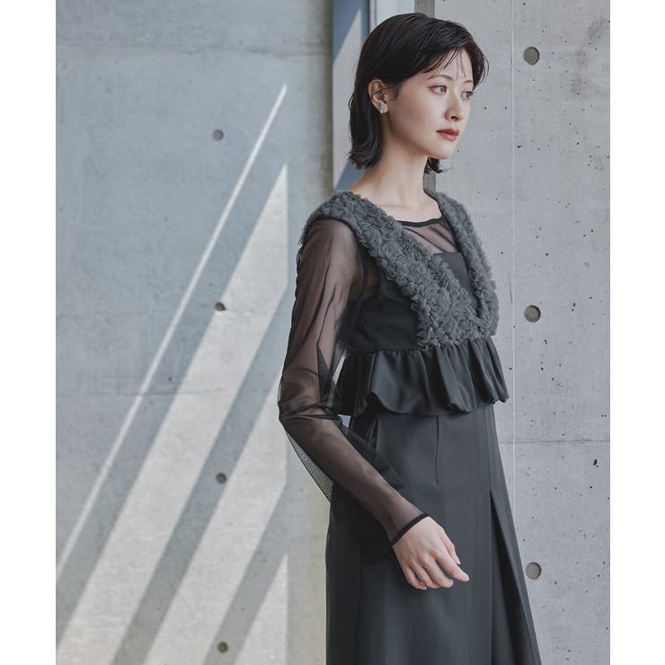 niana ニアナ チュールフリルペプラムドレス[品番：FT000010550