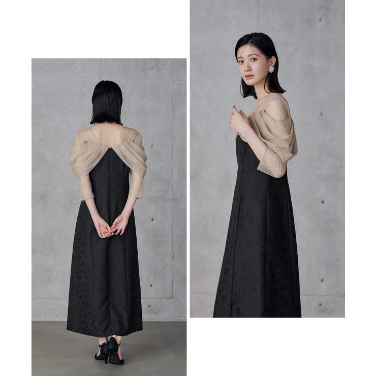 niana ニアナ オフショルダージャガードドレス | Fashion Letter | 詳細画像4 