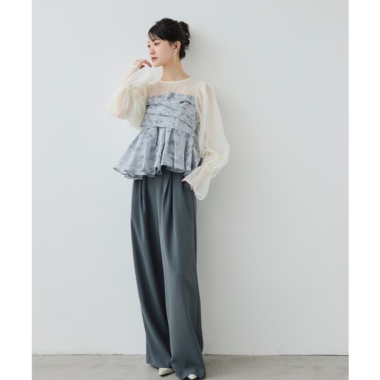 niana ニアナ ジャガードペプラムパンツドレス | Fashion Letter | 詳細画像3 