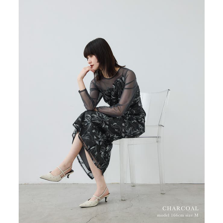 niana ニアナ プリーツフロントフラワードレス | Fashion Letter | 詳細画像2 