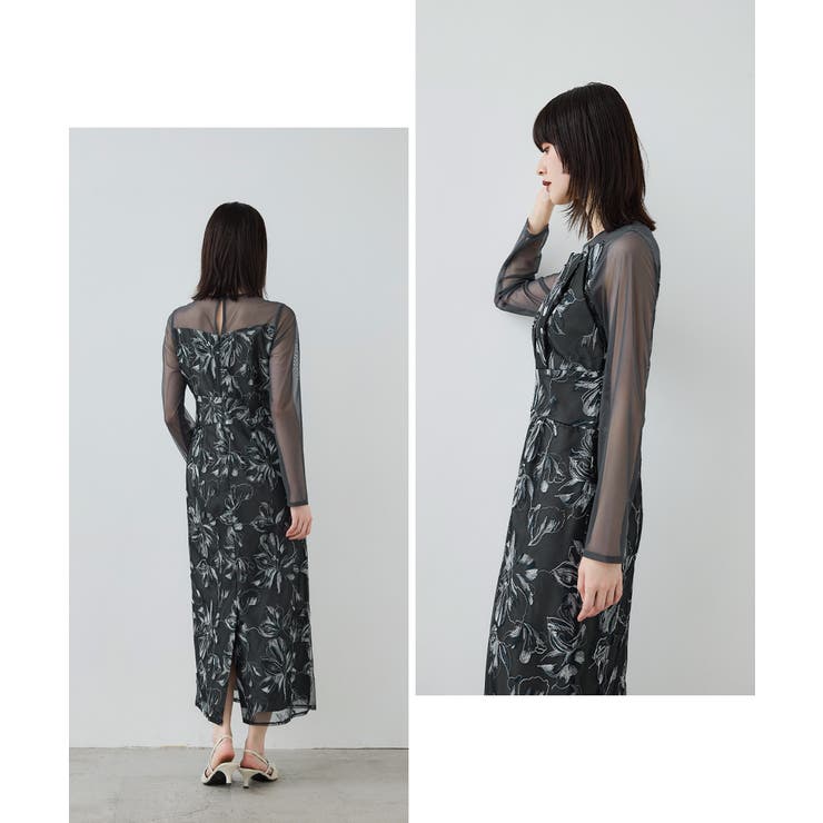 niana ニアナ プリーツフロントフラワードレス | Fashion Letter | 詳細画像4 