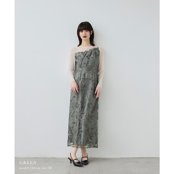 niana ニアナ プリーツフロントフラワードレス | Fashion Letter | 詳細画像9 