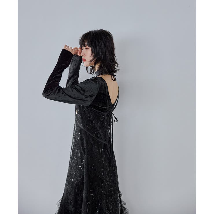 niana ニアナ スパークルレースベロアドレス | Fashion Letter | 詳細画像5 