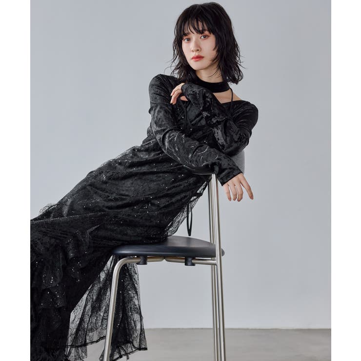 niana ニアナ スパークルレースベロアドレス | Fashion Letter | 詳細画像6 