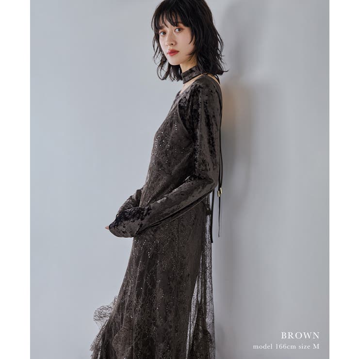 niana ニアナ スパークルレースベロアドレス | Fashion Letter | 詳細画像7 