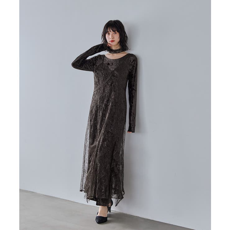 niana ニアナ スパークルレースベロアドレス | Fashion Letter | 詳細画像8 