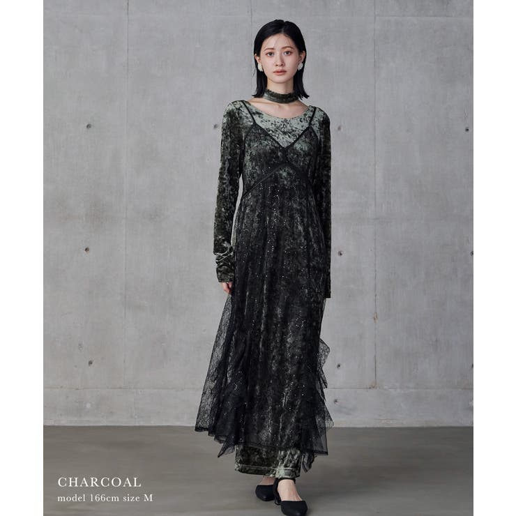 niana ニアナ スパークルレースベロアドレス | Fashion Letter | 詳細画像13 