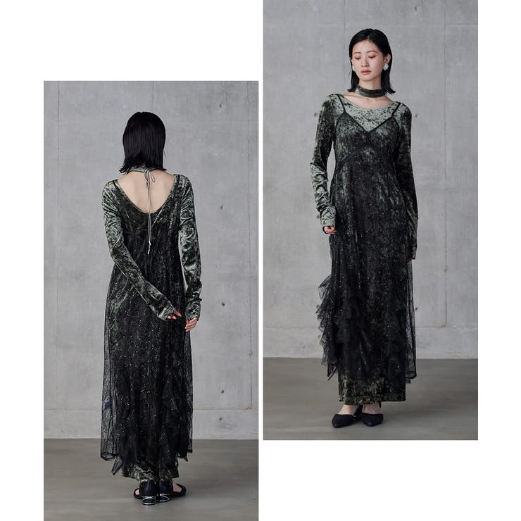 niana ニアナ スパークルレースベロアドレス | Fashion Letter | 詳細画像15 