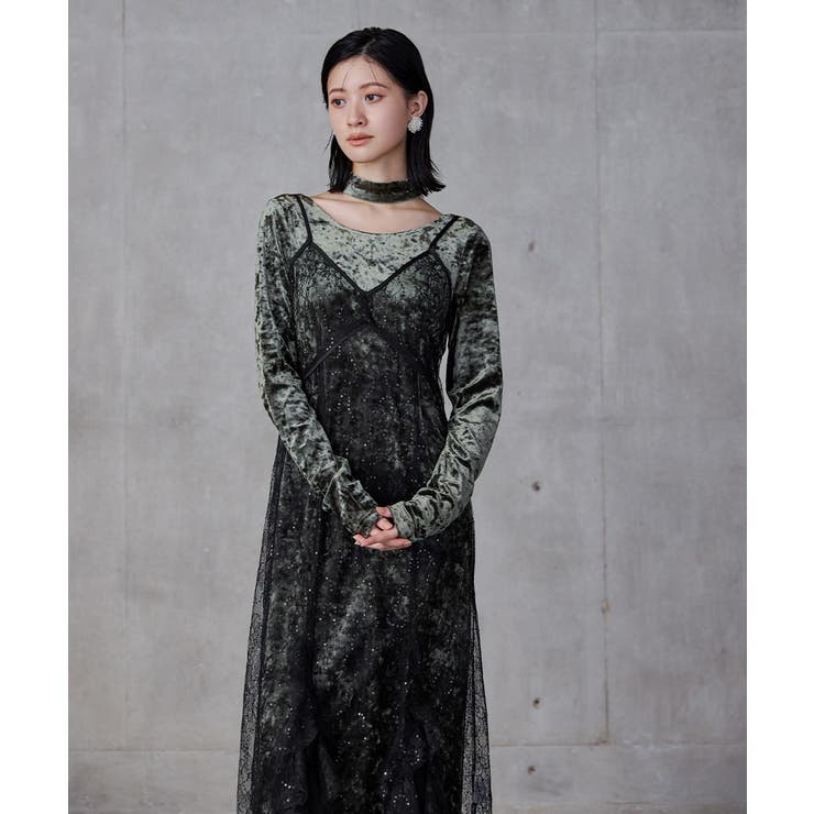 niana ニアナ スパークルレースベロアドレス | Fashion Letter | 詳細画像16 