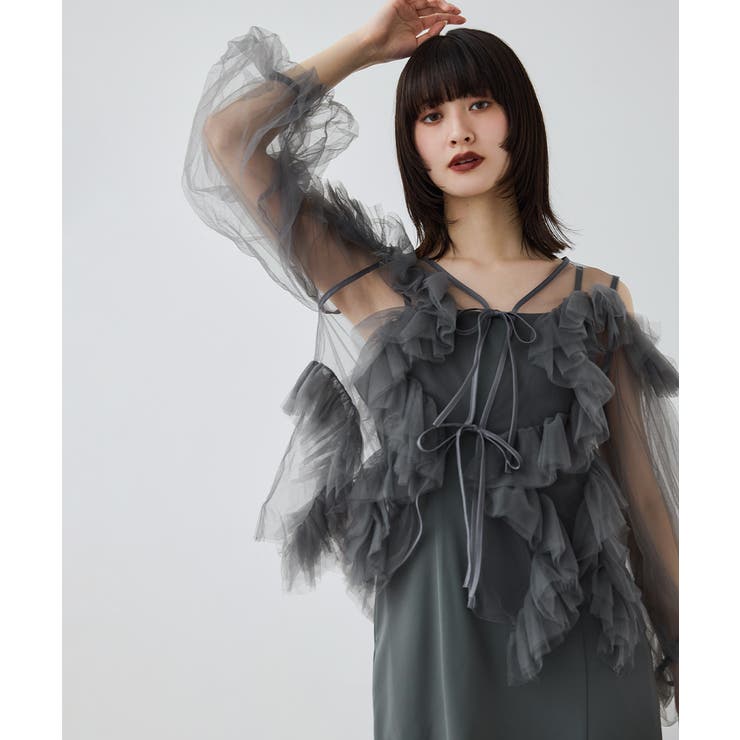 niana ニアナ ダブルリボンチュールフリルブラウスセットドレス | Fashion Letter | 詳細画像11 