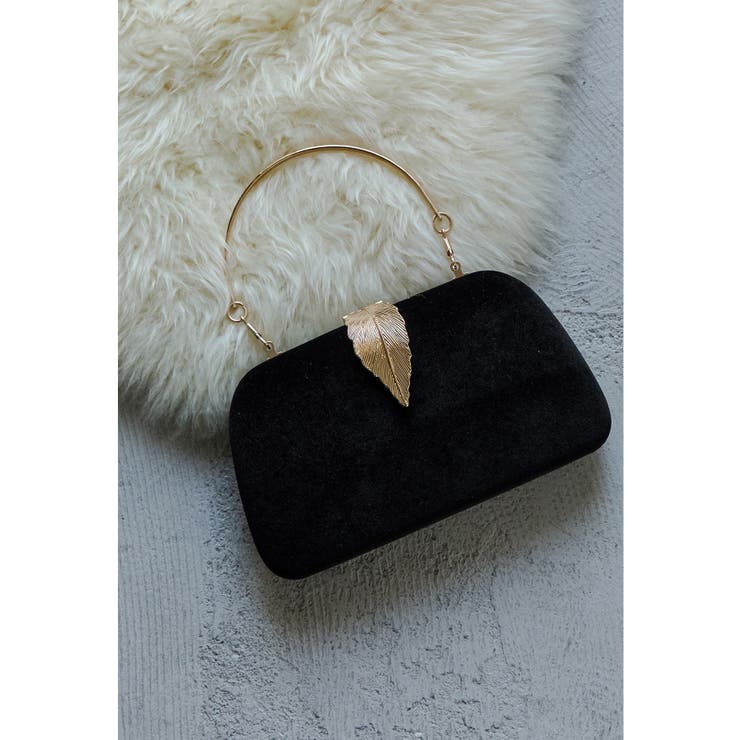 ブラック | niana ニアナ リーフプレートハンドバッグ | Fashion Letter