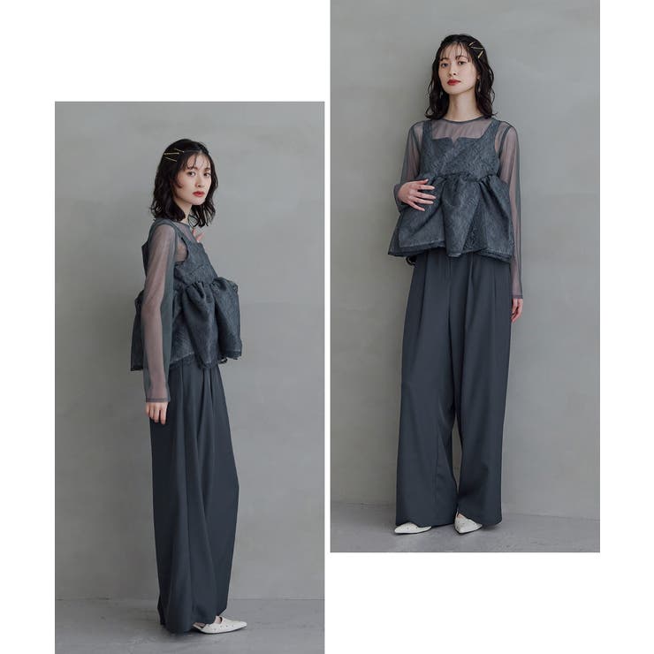 niana ニアナ レースペプラムビスチェオーバーレイセットアップドレス | Fashion Letter | 詳細画像4 