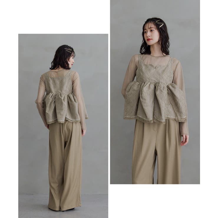 niana ニアナ レースペプラムビスチェオーバーレイセットアップドレス | Fashion Letter | 詳細画像9 