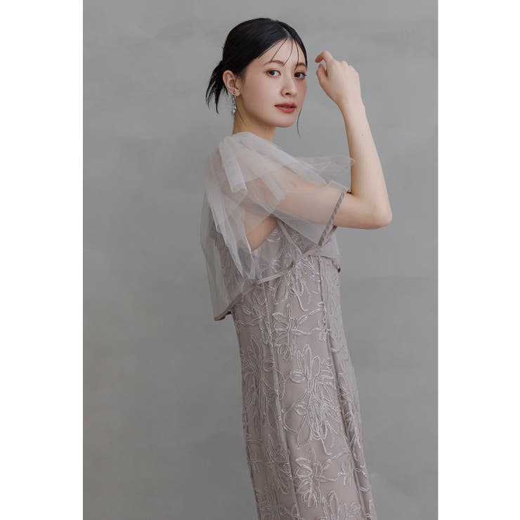 グレージュ | niana ニアナ ボレロセットフラワースパンコールドレス | Fashion Letter