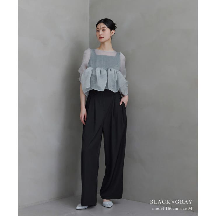 niana ニアナ オーガンザペプラムトップスセットアップドレス | Fashion Letter | 詳細画像2 