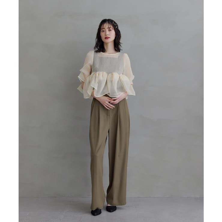 niana ニアナ オーガンザペプラムトップスセットアップドレス | Fashion Letter | 詳細画像8 