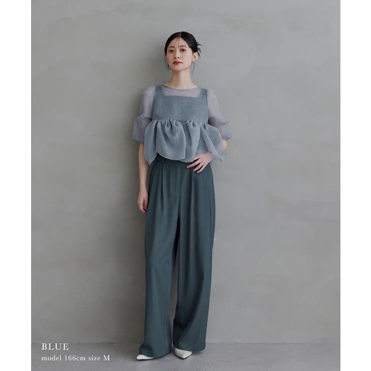 niana ニアナ オーガンザペプラムトップスセットアップドレス | Fashion Letter | 詳細画像12 