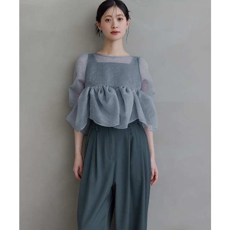 niana ニアナ オーガンザペプラムトップスセットアップドレス | Fashion Letter | 詳細画像13 