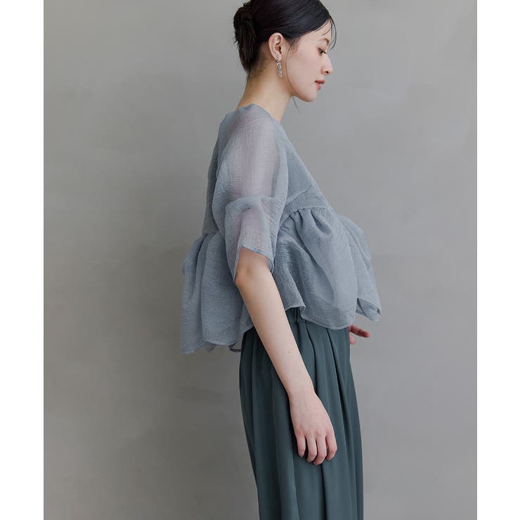 niana ニアナ オーガンザペプラムトップスセットアップドレス | Fashion Letter | 詳細画像15 