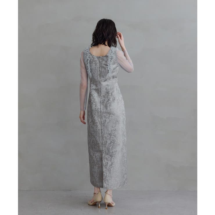 niana ニアナ ショルダーフリルジャガードドレス | Fashion Letter | 詳細画像5 