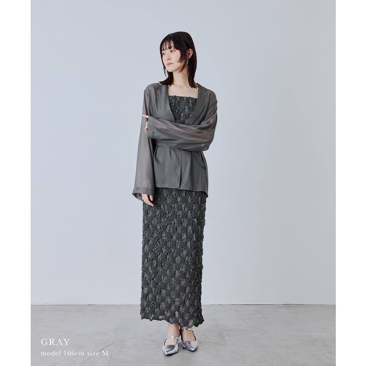 niana ニアナ シャーリングレイヤードドレスセット | Fashion Letter | 詳細画像2 