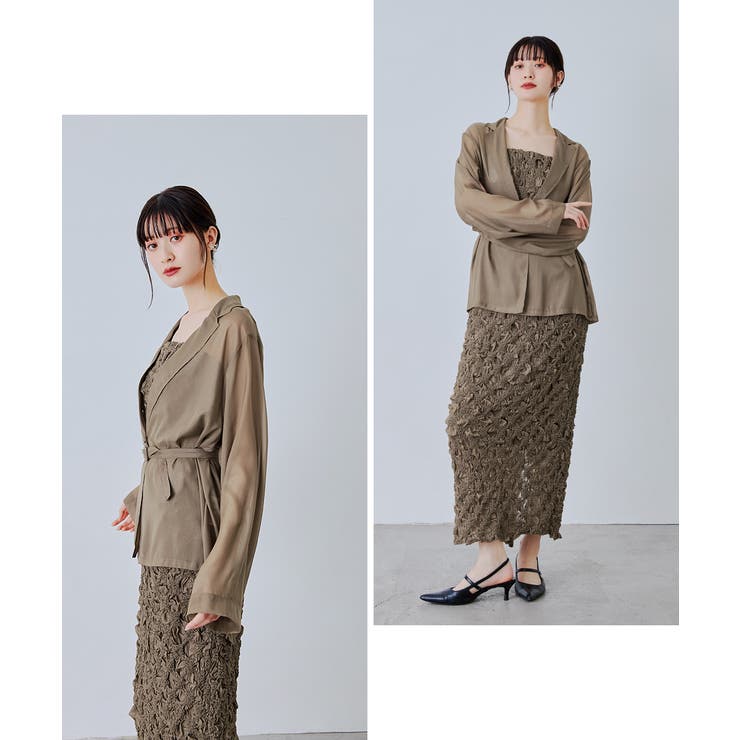 niana ニアナ シャーリングレイヤードドレスセット | Fashion Letter | 詳細画像14 