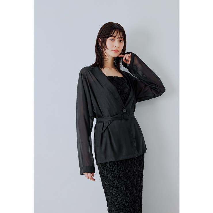ブラック | niana ニアナ シャーリングレイヤードドレスセット | Fashion Letter