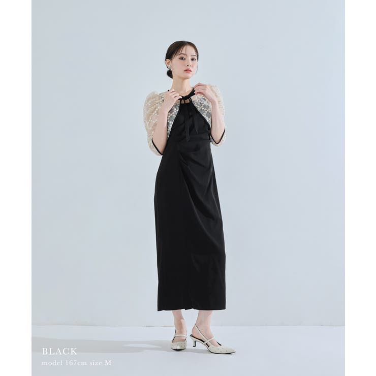 niana ニアナ レースボレロドレープドレス | Fashion Letter | 詳細画像2 