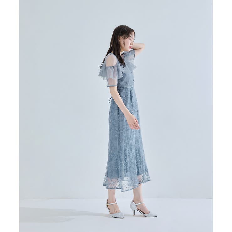 niana ニアナ フリルブラウススパンコールレースドレス | Fashion Letter | 詳細画像8 