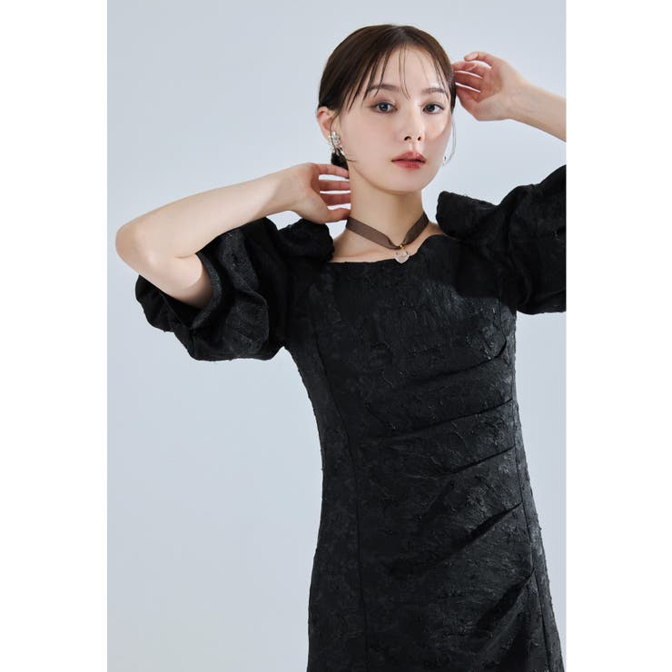 ブラック | niana ニアナ シアージャガードオーガンザドレス | Fashion Letter