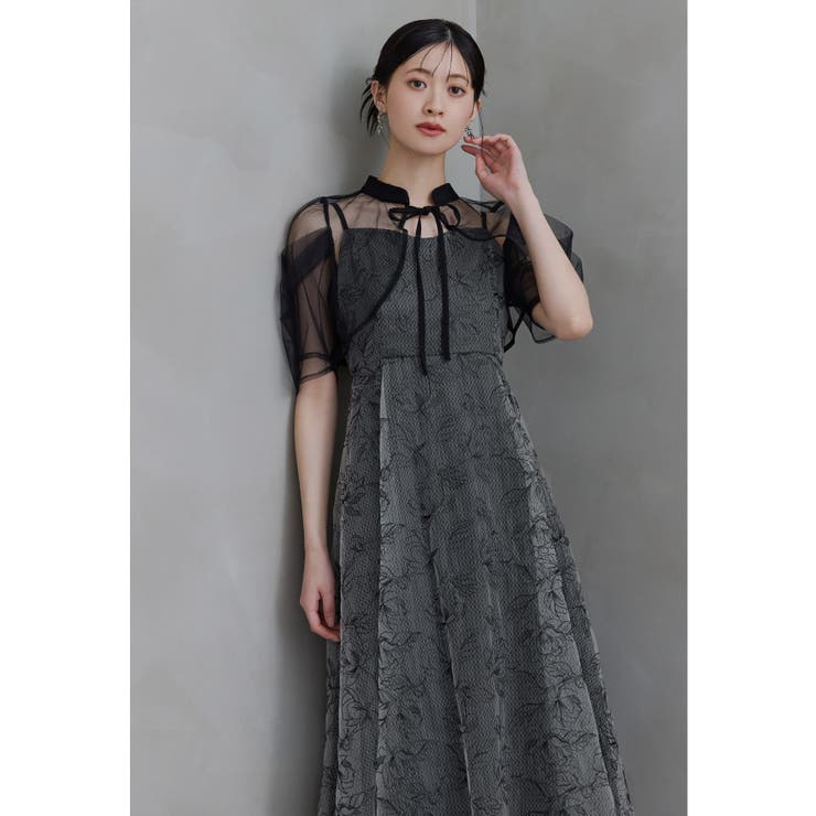 ブラック | niana ニアナ タックスリーブボレロセットドレス | Fashion Letter